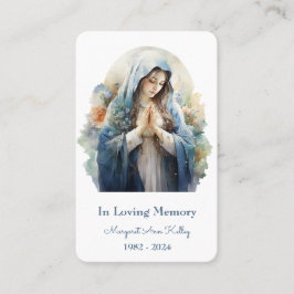 クリスチャンカトリック聖マリア祈りの言葉カード 名刺