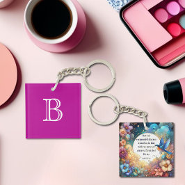 クリスチャンカラフルローマ聖書の聖句モノグラム キーホルダー