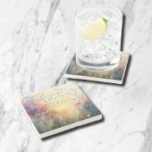 クリスチャンカラフルワイルドフラワー水彩詩 ストーンコースター