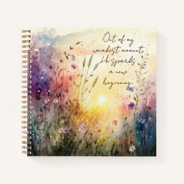 クリスチャンカラフルワイルドフラワー水彩詩 ノートブック
