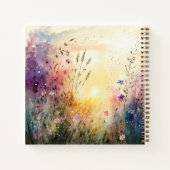 クリスチャンカラフルワイルドフラワー水彩詩 ノートブック (裏面)