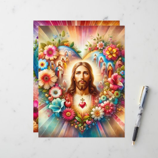 クリスチャンカラフルヴァレンティススクラップブック紙 (正面/裏面インサイチュ)