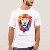 クリスチャンカラフル幾何ライオン頭部 Tシャツ (正面)