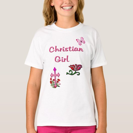 クリスチャンガール聖書の節 Tシャツ (正面)