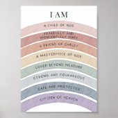 クリスチャンキッズパステル虹の確認プリント ポスター (正面)