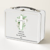 クリスチャンキッズランチタイム祈りの言葉&名前をカスタムする メタルランチボックス (正面)