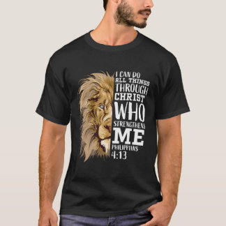 クリスチャンギフトメンライオンピリピ4 13宗教 Tシャツ