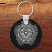 クリスチャンギフトルターバラJ-バラ – 黒 – 背景 キーホルダー (正面)