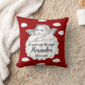 クリスチャンクラウドエンジェルハッピー50誕生日レッド クッション (ブランケット)