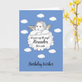 クリスチャンクラウドエンジェルハッピー50誕生日 カード (黄色い花)