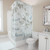 クリスチャンクラウン美しいブルーフローラ シャワーカーテン (インサイチュ)