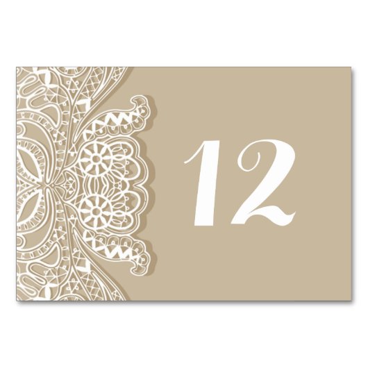 クリスチャンクラシックヴィンテージホワイトレースタ結婚ウペ テーブルナンバー (正面)