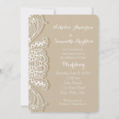 クリスチャンクラシックヴィンテージホワイトレースタ結婚ウペ 招待状 (裏面)