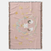 クリスチャンクリスマスウォーターカラーエンジェルズピンク スローブランケット (正面縦)