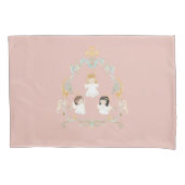 クリスチャンクリスマスウォーターカラーエンジェルズピンク 枕カバー (正面)