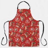 クリスチャンクリスマスウォーターカラー出生レッド エプロン (正面)