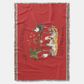 クリスチャンクリスマスウォーターカラー出生レッド スローブランケット (正面縦)