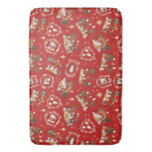 クリスチャンクリスマスウォーターカラー出生レッド バスマット (正面縦)