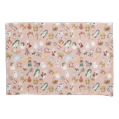 クリスチャンクリスマスウォーター色出生ピンク 枕カバー (正面)