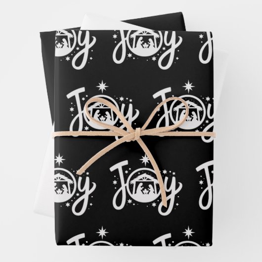 クリスチャンクリスマスジョイイエス出生シーン信仰 ラッピングペーパーシート (インサイチュ)