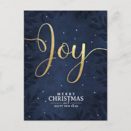 クリスチャンクリスマスジョイ金ゴールドダークブルーナイトスカイ シーズンポストカード