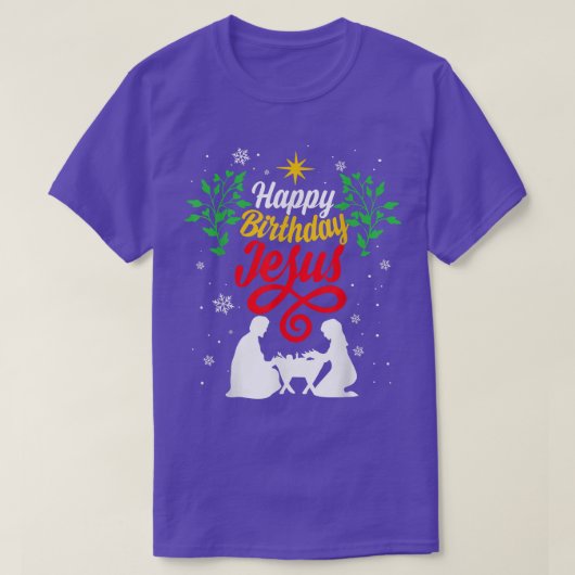 クリスチャンクリスマスハッピーバースデーイエズスファッションホ Tシャツ (デザイン正面)