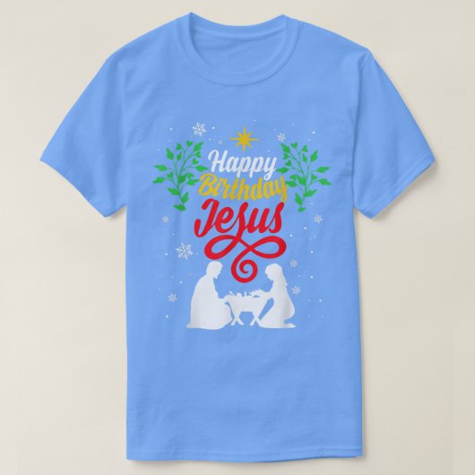 クリスチャンクリスマスハッピーバースデーイエズスファッションホ Tシャツ (デザイン正面)
