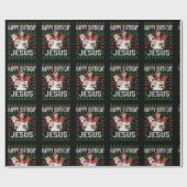 クリスチャンクリスマスハッピーバースデーイエズファミリーマ ラッピングペーパー (フラット)