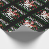 クリスチャンクリスマスハッピーバースデーイエズファミリーマ ラッピングペーパー (角)