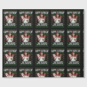 クリスチャンクリスマスハッピーバースデーイエズファミリーマ ラッピングペーパー (フラット)