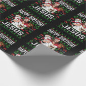 クリスチャンクリスマスハッピーバースデーイエズファミリーマ ラッピングペーパー (角)