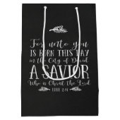 クリスチャンクリスマスバースタイポグラフィシャルボード ミディアムペーパーバッグ (裏面)