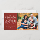 クリスチャンクリスマスバースタイポグラフィホリデーフォト シーズンカード (正面)