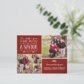 クリスチャンクリスマスバースタイポグラフィホリデーフォト シーズンポストカード (スタンド正面)