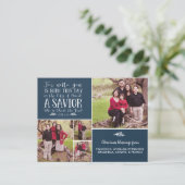 クリスチャンクリスマスバースタイポグラフィホリデーフォト シーズンポストカード (スタンド正面)