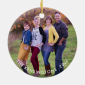 クリスチャンクリスマスバースタイポグラフィホリデーフォト セラミックオーナメント (裏面)