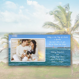 クリスチャンクリスマスライトハウス海フォトカード シーズンカード