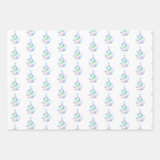 クリスチャンクリスマスラッピング紙 ラッピングペーパーシート (正面)