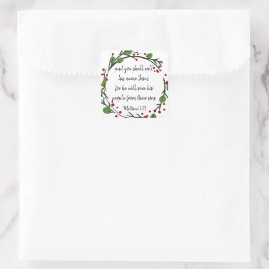 クリスチャンクリスマス聖なる書物、 経典シール聖なる書物、 経典 スクエアシール (バッグ)