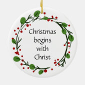 クリスチャンクリスマス聖なる書物、 経典シール聖なる書物、 経典 セラミックオーナメント (裏面)