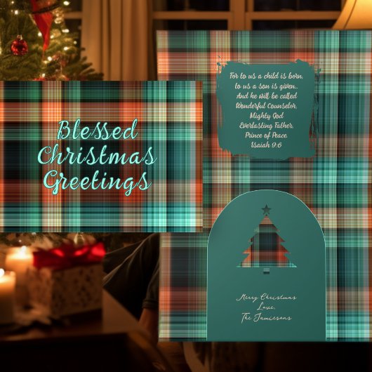 クリスチャンクリスマス聖なる書物、 経典プレイドデザイン シーズンカード