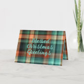 クリスチャンクリスマス聖なる書物、 経典プレイドデザイン シーズンカード (正面)