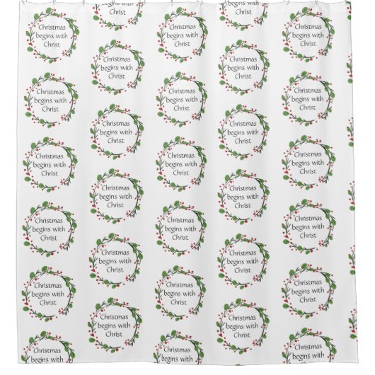 クリスチャンクリスマス聖なる書物、 経典聖なる書物、 経典 シャワーカーテン (正面)