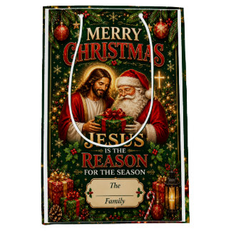 クリスチャンクリスマス | イエス様が理由 ミディアムペーパーバッグ