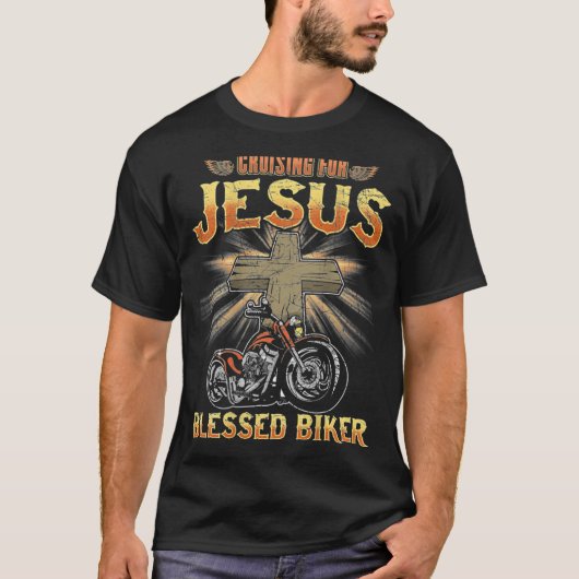 クリスチャンクルージング賛美スバイクもしくは自転車に乗る人バイク Tシャツ (正面)