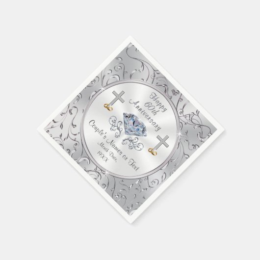 クリスチャンクロスとリングや輪60周年記念ナプキンス スタンダードカクテルナプキン (角)