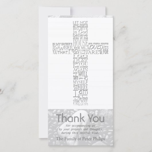 クリスチャンクロスジョン14悔やみや弔慰ありがとう3 サンキューカード (正面)