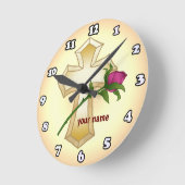 クリスチャンクロスバラカスタム ラウンド壁時計 (傾斜)