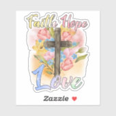 クリスチャンクロスパステルフローラ信仰希望ラブ シール (シート)
