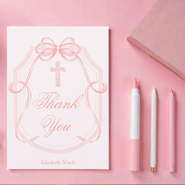 クリスチャンクロスピンクリボンの確認 サンキューカード